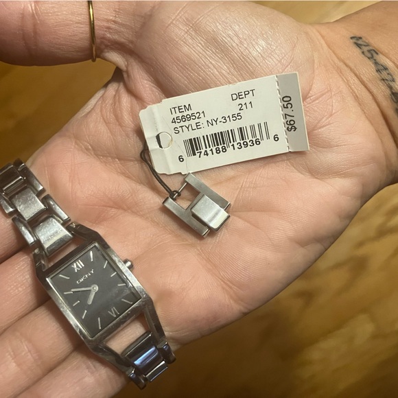 DKNY Silver Rectangular Watch - Picture 2 of 4